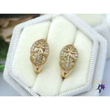  Kalina Xuping bőrbarár metszett kiskarika fülbevaló-18K fülbevaló