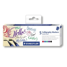  Kalligrafikus marker készlet, kétvégű, 5 különböző szín filctoll, marker