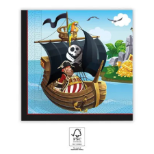 Kalóz Pirates, Kalóz szalvéta 20 db-os, 33x33 cm FSC party kellék