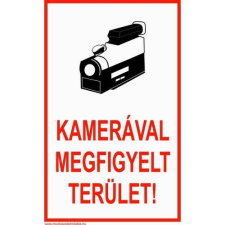  Kamerával megfigyelt terület - műanyag, 100*150mm információs tábla, állvány