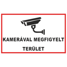  Kamerával megfigyelt terület!- műanyag, 300*450mm információs tábla, állvány