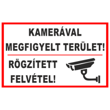 Kamerával megfigyelt terület, rögzített felvétel! - műanyag, 600*400mm információs tábla, állvány