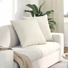  Kanapé párnák 2 pcs Krém 60 x 60 cm Bársonyos szövet lakástextília