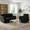  Kanapé Szett 2 db Fekete Bársony