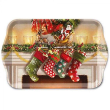 Kandalló zoknis karácsonyi műanyag kistálca 21x13 cm - Hanging Stocking konyhai eszköz