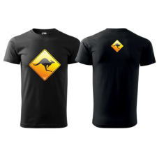  Kangaroo Black T-Shirt - Kengurus Póló 4Xl Méretben (Step2022Xxxxl) horgászkiegészítő