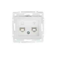 KANLUX 24757 DOMO 01-1430-002 Adatcsatlakozó aljzat RJ45 Cat 5e+RJ11 fehér villanyszerelés