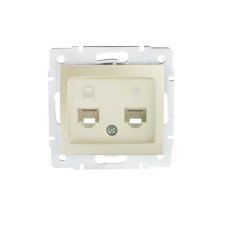 KANLUX 24993 DOMO 01-1430-030 Adatcsatlakozó aljzat (RJ45 Cat 5e+RJ11) villanyszerelés