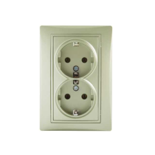 KANLUX 25035 DOMO 01-1270-150 Schuko földelt dupla dugalj komplett 16A - 250V~ villanyszerelés