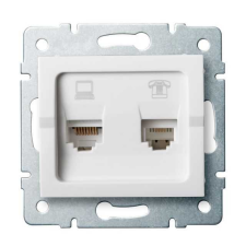 KANLUX 25112 LOGI 02-1430-002 Adat-telefoncsatlakozó aljzat (RJ45 Cat 5e+RJ11) villanyszerelés