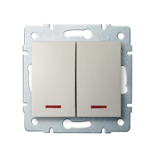 KANLUX 25130 LOGI 02-1023-103 Jelzőfényes dupla nyomókapcsoló 10AX - 250V~ villanyszerelés