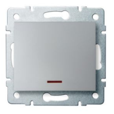  Kanlux Logi kétáramkörös (csillár) kapcsoló jelzőfénnyel, ezüst ( 105JF ) 25198 villanyszerelés