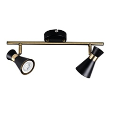 KANLUX MILENO EL-2I mennyezeti lámpatest (GU10 izzóhoz) fekete-arany világítás