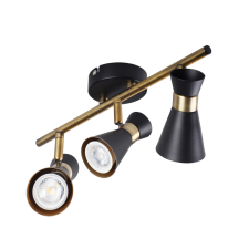 KANLUX Mileno fekete-arany mennyezeti spotlámpa (KAN-29116) GU10 3 izzós IP20 világítás