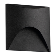 KANLUX Oldalfali dekor LED lámpa EXIN, meleg fehér (2.5W), fekete kültéri világítás