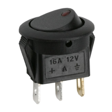 Kapcsoló billenő LED-es 2 állású 12V 16A 09042PI piros elektromos autós kellék