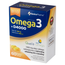 Kapszula BIO Omega3 D 4000 - Természetes Forrás DHA-val - 60 db vitamin és táplálékkiegészítő