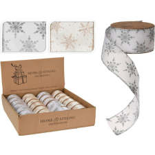  (KAR) KARÁCSONYI DEKORSZALAG HÓPEHELY MINTÁVAL 38MM ANM800790 1DB szalag, masni