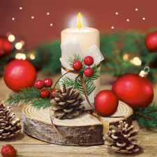  Karácsony Bright Candle szalvéta 20 db-os 33x33 cm party kellék