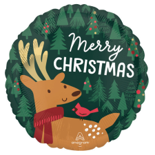 Karácsony Merry Christmas, Karácsonyi fólia lufi 43 cm party kellék