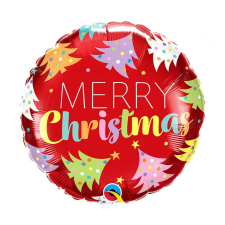 Karácsony Merry Christmas Red, Karácsony fólia lufi 46 cm party kellék