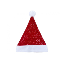 Karácsony Mikulás Santa felnőtt sapka flitterekkel 30x42 cm party kellék