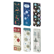  Karácsony Patterned papír italtáska 12x40x9 cm ajándéktasak