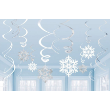 Karácsony Snowflake, Hópehely Szalag dekoráció 12 db-os szett party kellék