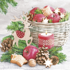 Karácsony Wood Reindeer szalvéta 20 db-os 33x33 cm party kellék