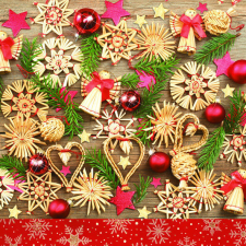 Karácsony Wooden Decorations szalvéta 20 db-os 33x33 cm papírárú, csomagoló és tárolóeszköz