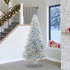  Karácsonyfa 300 LED-del állvánnyal Ezüst 240 cm PET műfenyő