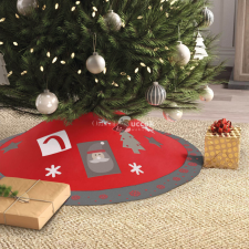  Karácsonyfa alá szürke-piros terítő - 97 cm karácsonyi textilia