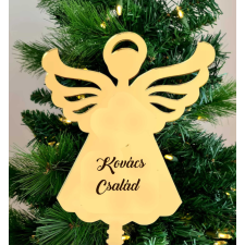 Karácsonyfa csúcsdísz megszemélyesítve angyalkás dekorációs kellék