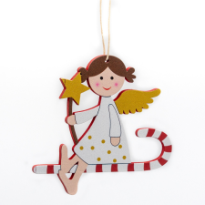  Karácsonyfadísz (Angyal csíkos nyalókán) fajáték