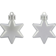 Karácsonyfadísz-készlet csillagok 12 darabos 5 cm ezüstszínű karácsonyfadísz