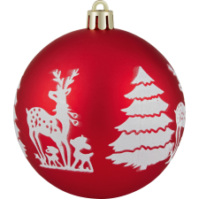  Karácsonyfagömb-készlet 8 cm átmérő 12 darabos piros-zöld-fehér karácsonyfadísz