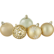  Karácsonyfagömb-készlet mintás 25 darabos átmérő 6 cm arany karácsonyfadísz