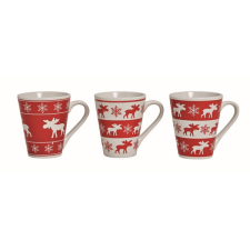 Karácsonyi 10cm rénszarvasos kerámia bögre bögrék, csészék