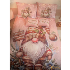  Karácsonyi 3 részes ágyneműhuzat 3D - Orchidea színű manó ajándékkal karácsonyi textilia