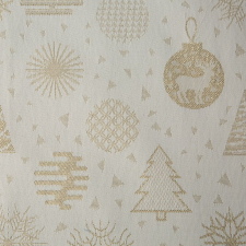  Karácsonyi asztalterítő jacquard anyagból karácsonyi motívumokkal Arany 40x180 cm karácsonyi textilia