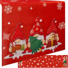 Karácsonyi asztalterítő törpés piros - 220x40cm party kellék