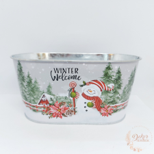  Karácsonyi bádog kaspó dekorációs kellék