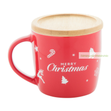  Karácsonyi bögre, bambusz alátét, 370ml bögrék, csészék