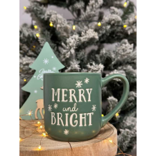 Karácsonyi bögre zöld Merry And Bright 330ml bögrék, csészék