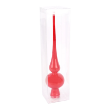  Karácsonyi csúcsdísz üveg élénkpiros 26cm karácsonyfadísz