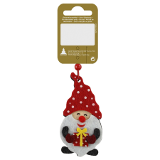  Karácsonyi dekor felakasztható manó nemezből 10 cm piros-fehér karácsonyfadísz