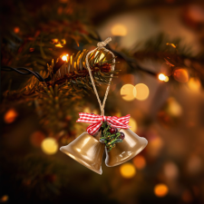  Karácsonyi dekor - harang - barna színben karácsonyi dekoráció