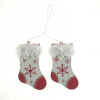  Karácsonyi dekor , zokni pár 10cm akasztós hy4721