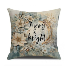  Karácsonyi díszpárna huzat – Merry & Bright (45 × 45 cm) POD203 lakástextília