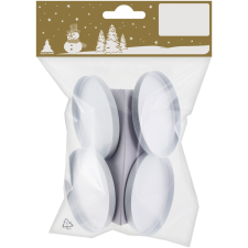  Karácsonyi fém teamécsestartó 4 db fehér matt 6 cm átmérő karácsonyi dekoráció